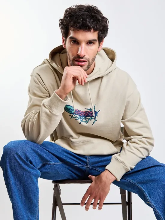 Poleron Hombre Canguro Organic Rawstate Beige Volcom - Imagen 5
