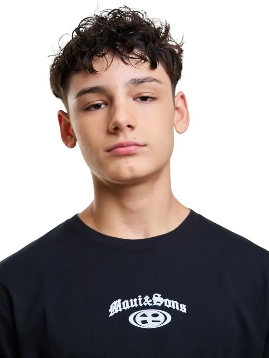 Polera Juvenil Manga Larga Print Negro Maui - Imagen 3