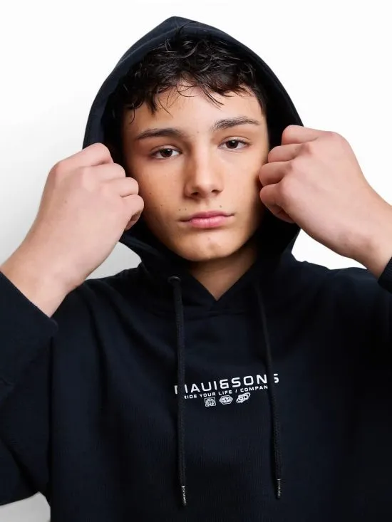 Poleron Juvenil Canguro Ride Your Life Negro Maui - Imagen 3