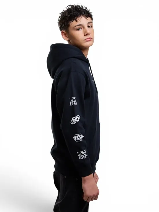 Poleron Juvenil Canguro Ride Your Life Negro Maui - Imagen 4