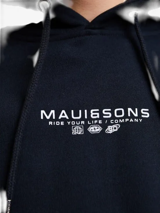 Poleron Juvenil Canguro Ride Your Life Negro Maui - Imagen 6