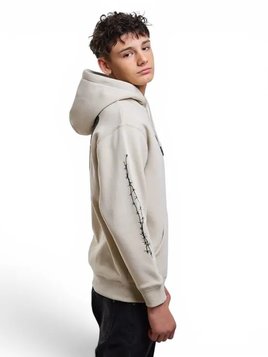 Poleron Juvenil Canguro Skull Ride Beige Maui - Imagen 3