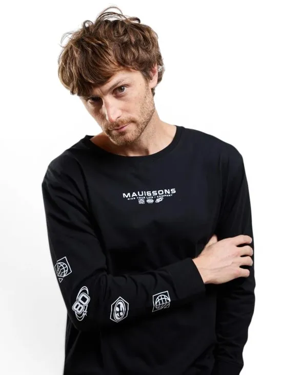 Polera Hombre Manga Larga Barding Negro Maui - Imagen 2