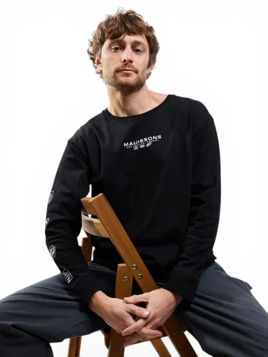 Polera Hombre Manga Larga Barding Negro Maui - Imagen 5