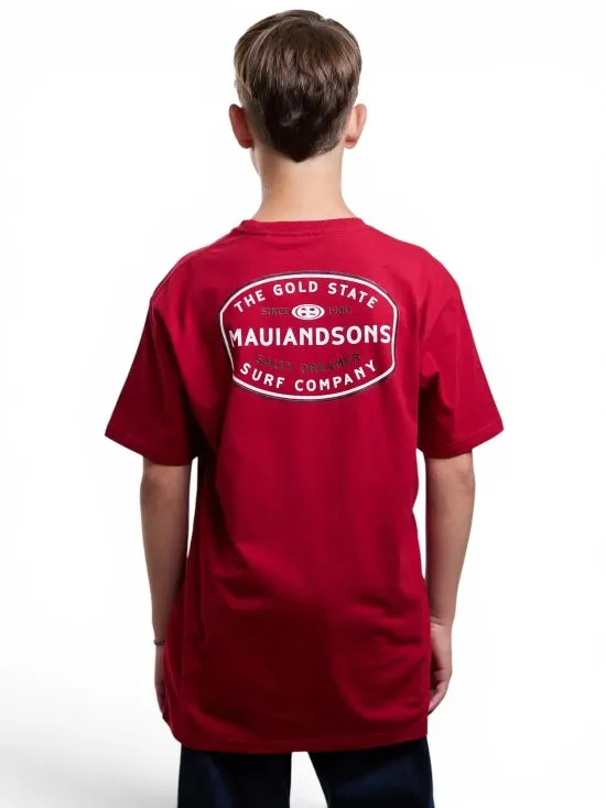 Polera Juvenil The Gold State Rojo Maui - Imagen 3