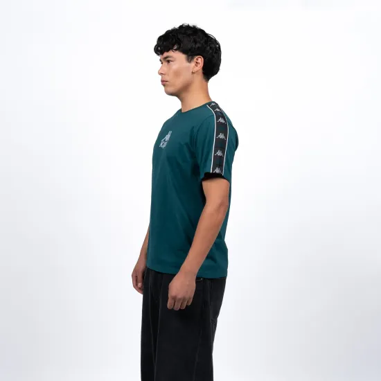 Polera Hombre Verde Logo Front White Kappa - Imagen 3
