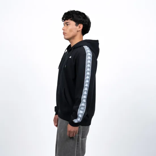 Polerón Kappa Full Zipper Black Banda Grey - Imagen 2