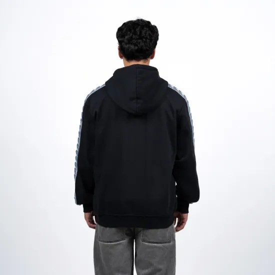 Polerón Kappa Full Zipper Black Banda Grey - Imagen 3