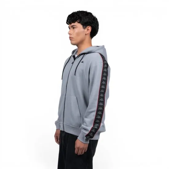 Polerón Kappa Full Zipper Grey Banda Black - Imagen 4