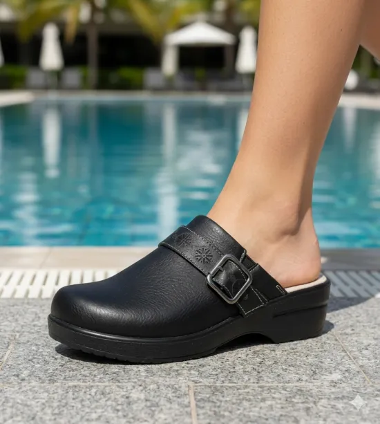 Zapato Sueco Mujer Plataforma Negro Ajustable Passer - Imagen 5