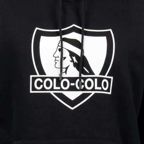 Polerón Colo Colo Urbano Hoodie Escudo Negro - Imagen 3