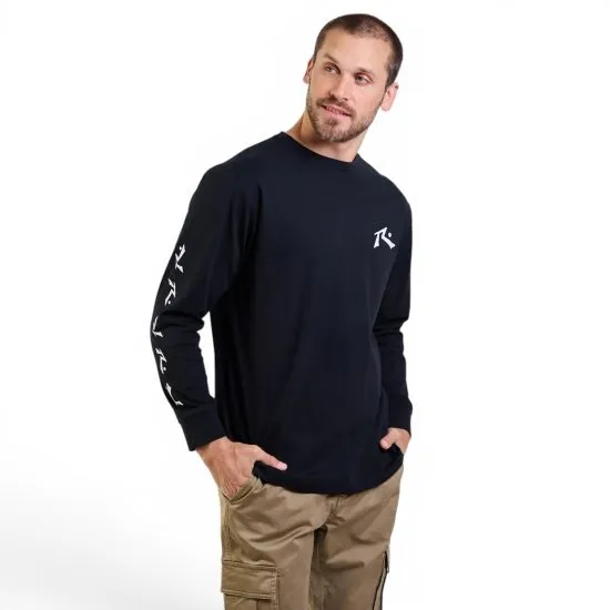 Polera Manga Larga R Logo Negro Hombre Rusty - Imagen 4