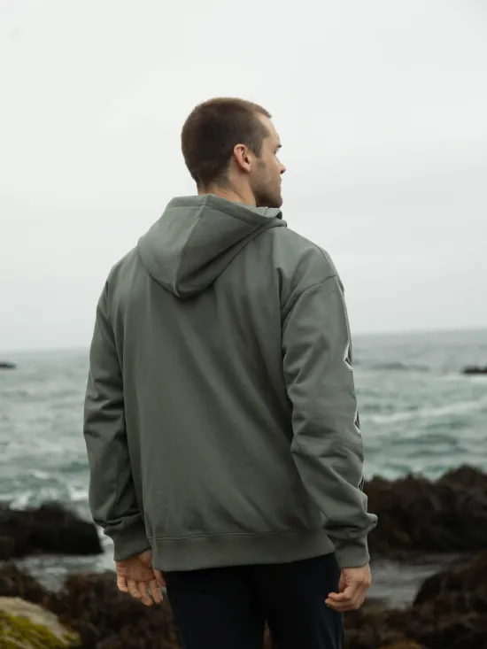 Poleron Hombre Full Zipper Softlayer Verde Volcom - Imagen 4