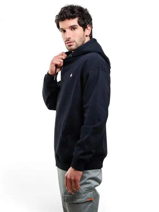 Poleron Hombre Full Zipper Lowtone Negro Volcom - Imagen 2