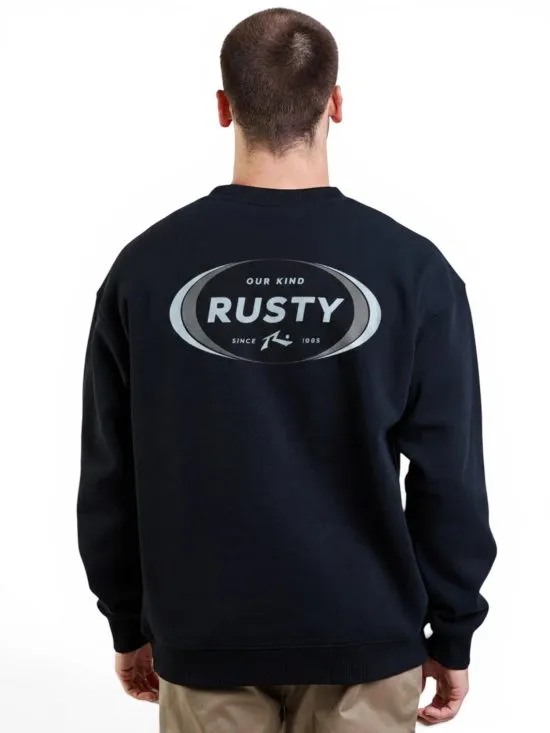 Poleron Hombre Brix Negro Logo Rusty - Imagen 2