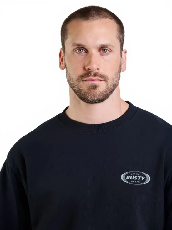 Poleron Hombre Brix Negro Logo Rusty - Imagen 4