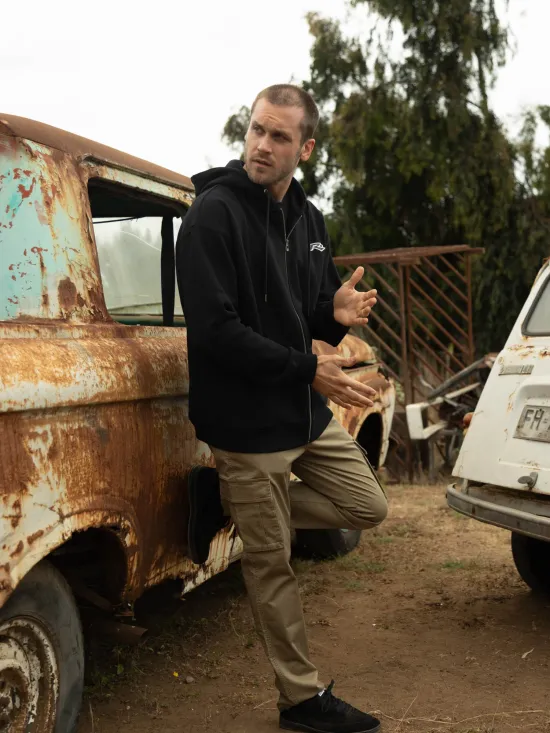 Poleron Hombre Marrow Full Zipper Negro Rusty - Imagen 2