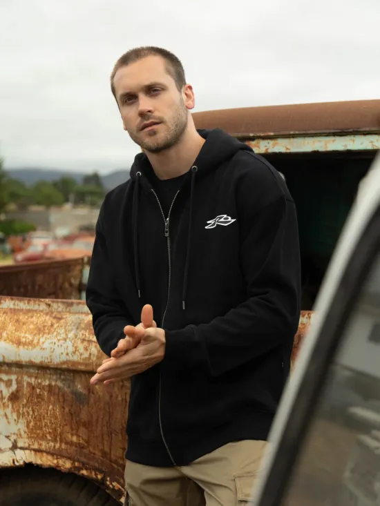 Poleron Hombre Marrow Full Zipper Negro Rusty - Imagen 3