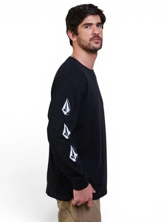 Polera Hombre Manga Larga Stone Negro Volcom - Imagen 3