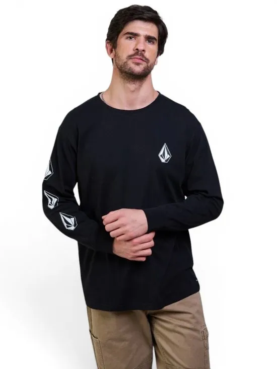 Polera Hombre Manga Larga Stone Negro Volcom - Imagen 5