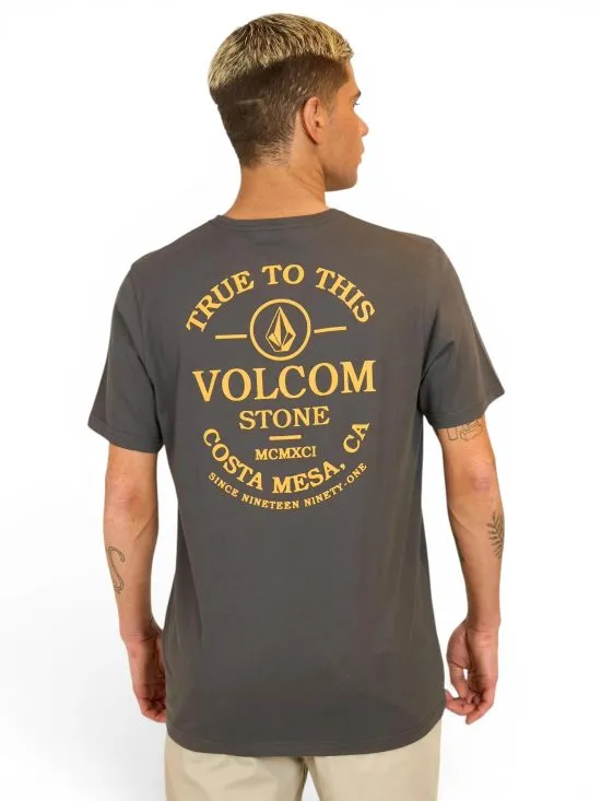 Polera Hombre Anchored Gris Oscuro Volcom - Imagen 2