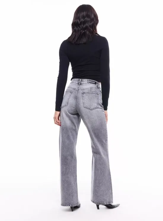 Jeans Wide Leg Full Brillantes en el Delantero JJO - Imagen 3