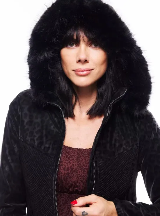 Parka Midi Pu Animal Print con Gorro Desmontable JJO - Imagen 6