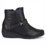 Botin Mujer Plataforma Negro Anabela Stretch Soft Piccadilly
