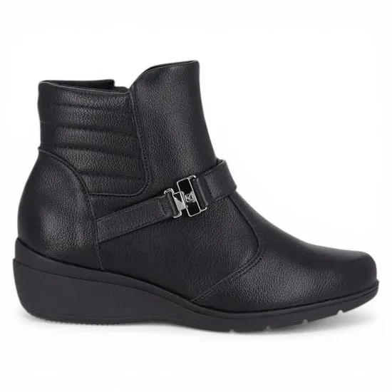 Botin Mujer Plataforma Negro Anabela Stretch Soft Piccadilly