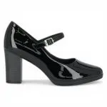 Zapato Mujer Taco Alto Charol Negro Piccadilly