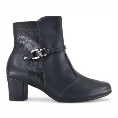 Botin Mujer Negro Taco Bloque Medio Piccadilly