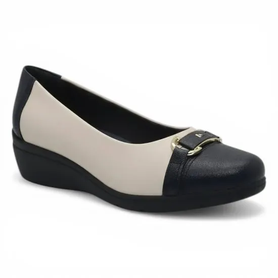 Zapato Mujer Mocasin Blanco Negro Piccadilly