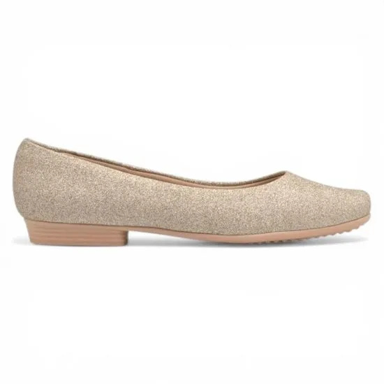 Zapato Mujer Ballerina Glitter Champagne Piccadilly