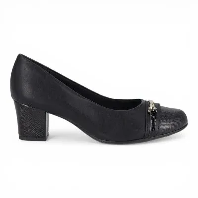 Zapato Mujer Reina Taco Medio Stretch Negro Piccadilly