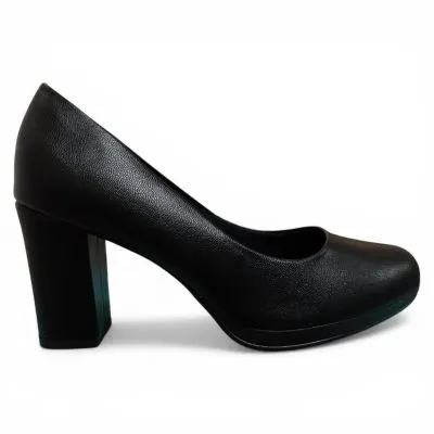 Zapato Mujer Taco Alto Negro Clasico Piccadilly