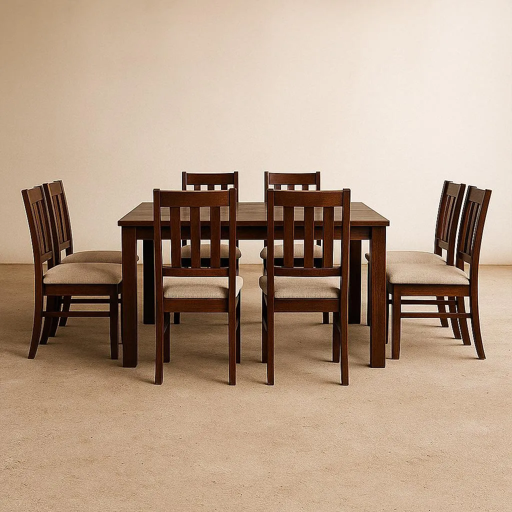 Comedor 8 Sillas Ñuble Caramelo – Tela Beige