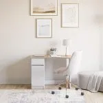 Escritorio 1 Puerta 1 Cajón New Olmo Alpino Blanco Cic