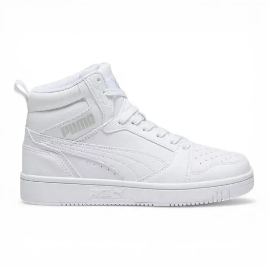 Zapatilla Juvenil Caña Alta Blanca Mid Rebound V6 Puma