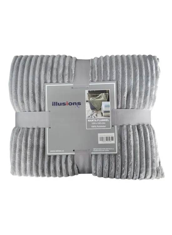 Manta Flannel Illusions Gris Idetex