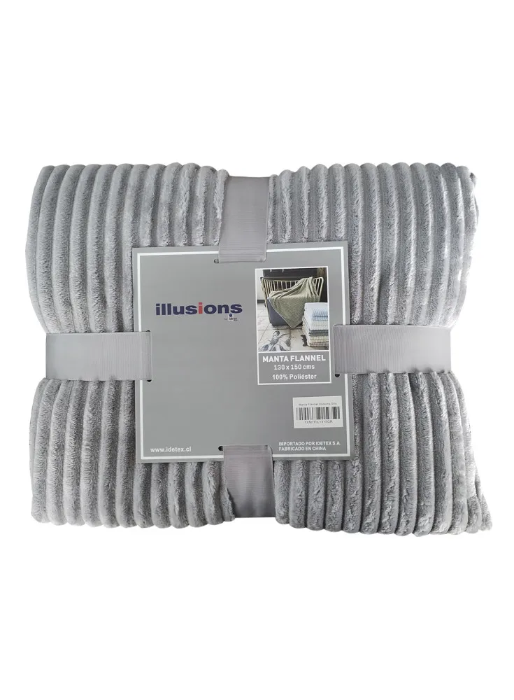 Manta Flannel Illusions Gris Idetex