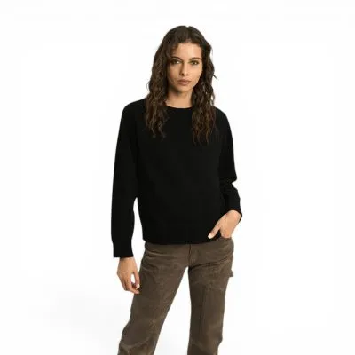 Sweater Ellus Mujer Loose Fit Ranglan Negro
