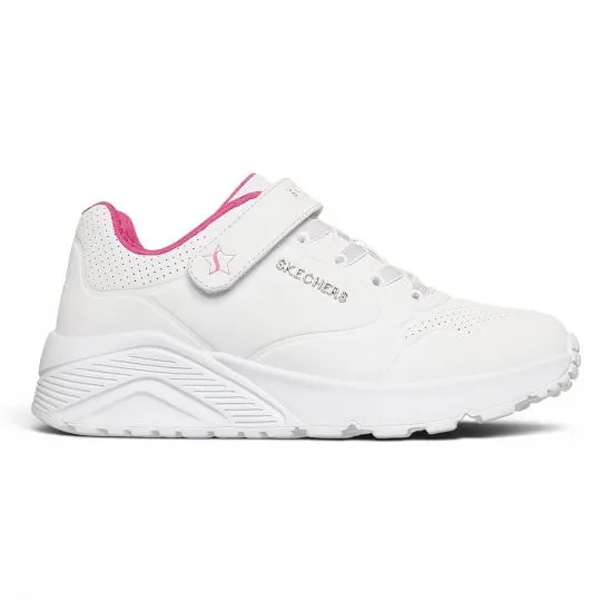 Zapatilla Niña Uno Lite Star Icon Blanca Skechers