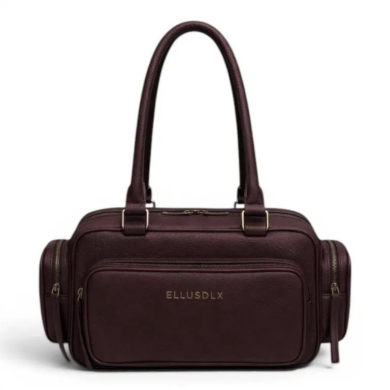 Cartera Cuerina Burdeo con Bolsillos DLX Ellus