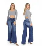 Jeans Mujer Cala Vadella Blue Wide Leg Divi