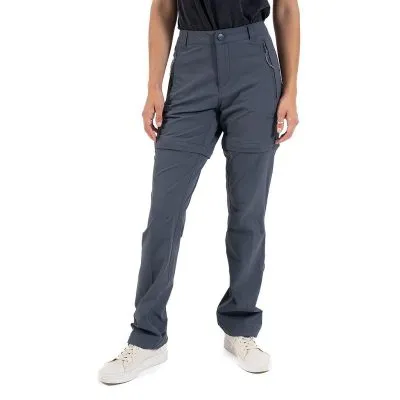 Pantalón Trekking Desmontable Mujer Llaima Gris Oscuro Kannu