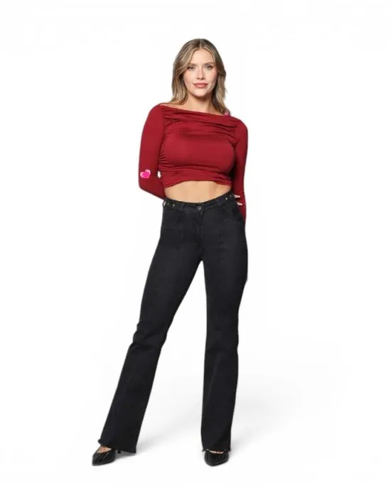 Jeans Hannah Negro Cintura Oxford Mohicano