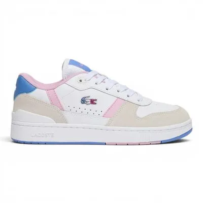 Zapatilla Mujer T-Clip Set Blanca Rosa Celeste Lacoste