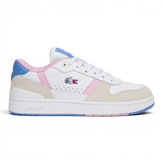 Zapatilla Mujer T-Clip Set Blanca Rosa Celeste Lacoste