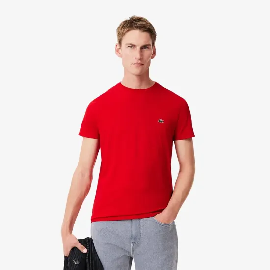 Polera Hombre Cuello Redondo Logo Roja Lacoste