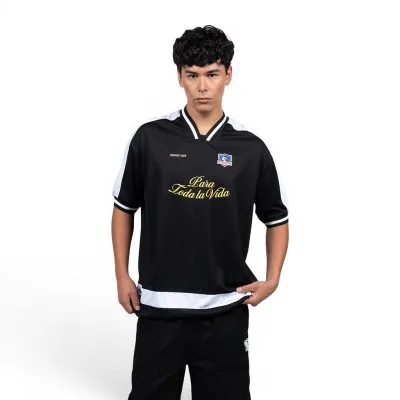 Polera Hombre Negra Colo Colo Urbano